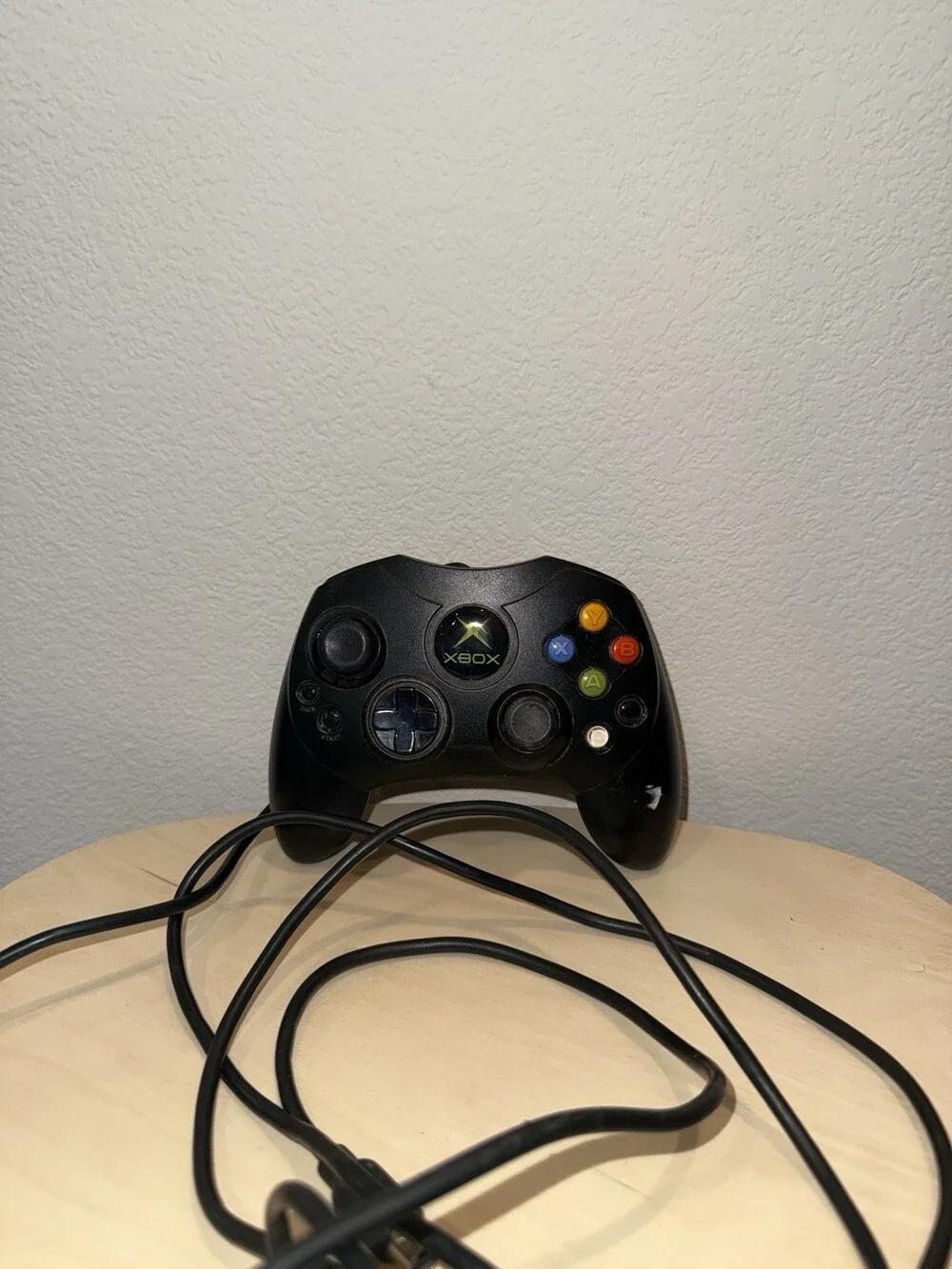 Original Microsoft Xbox Black Controller Wired TESTED WORKS- Detatchable